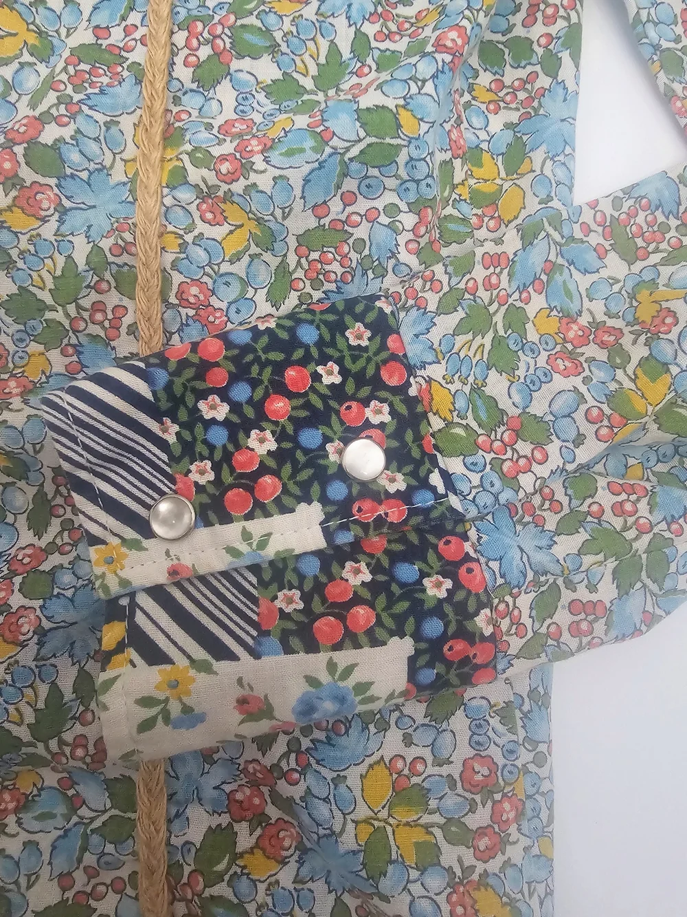 Vintage Floral Patchwork Western Snap Shirt Women's M One of a Kind Prairie - Picture 5 of 8